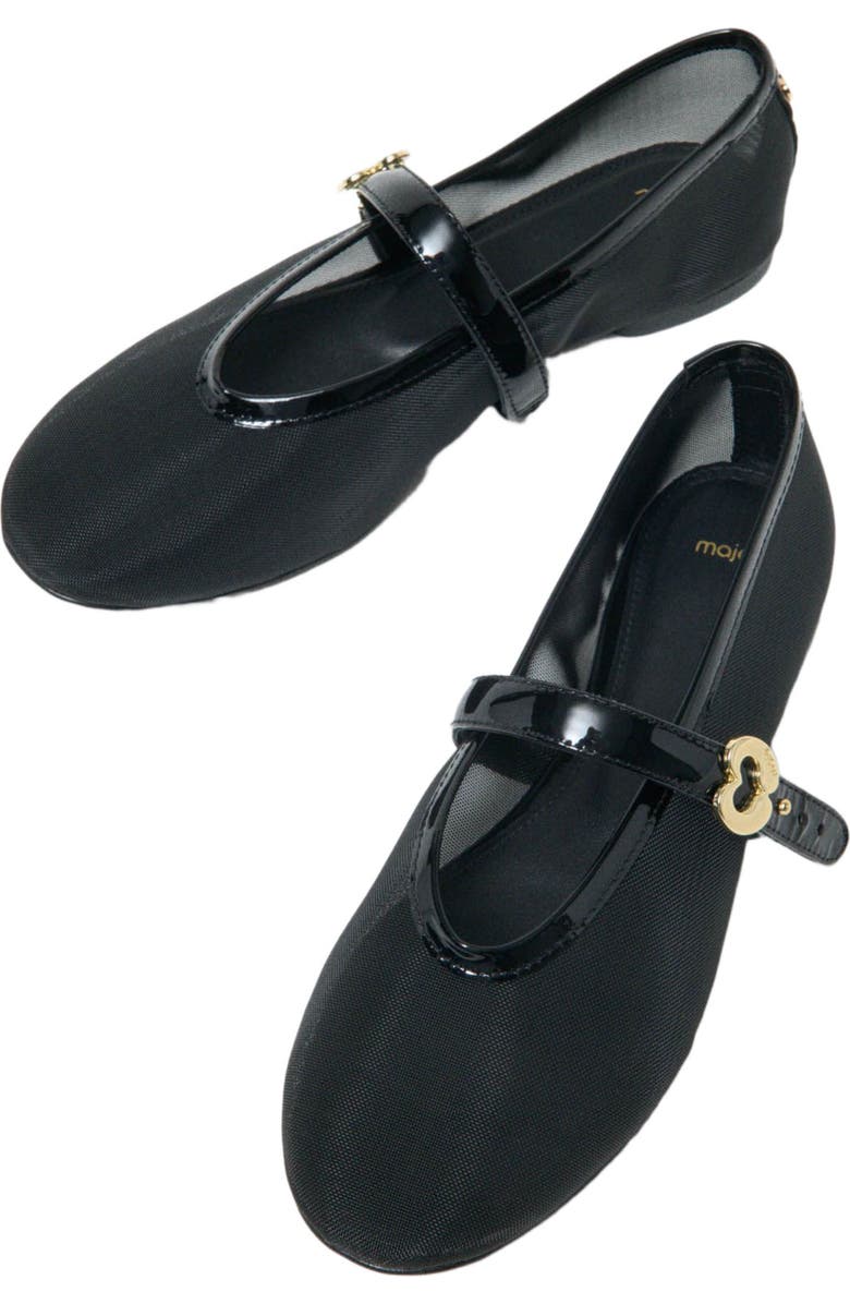 maje Mesh ballet flats, Alternate, color, Black