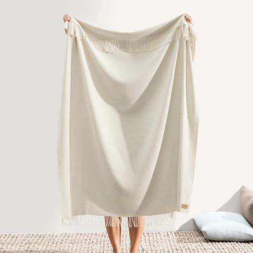 Lands Downunder Dune Italian Herringbone Throw Blanket In Beige