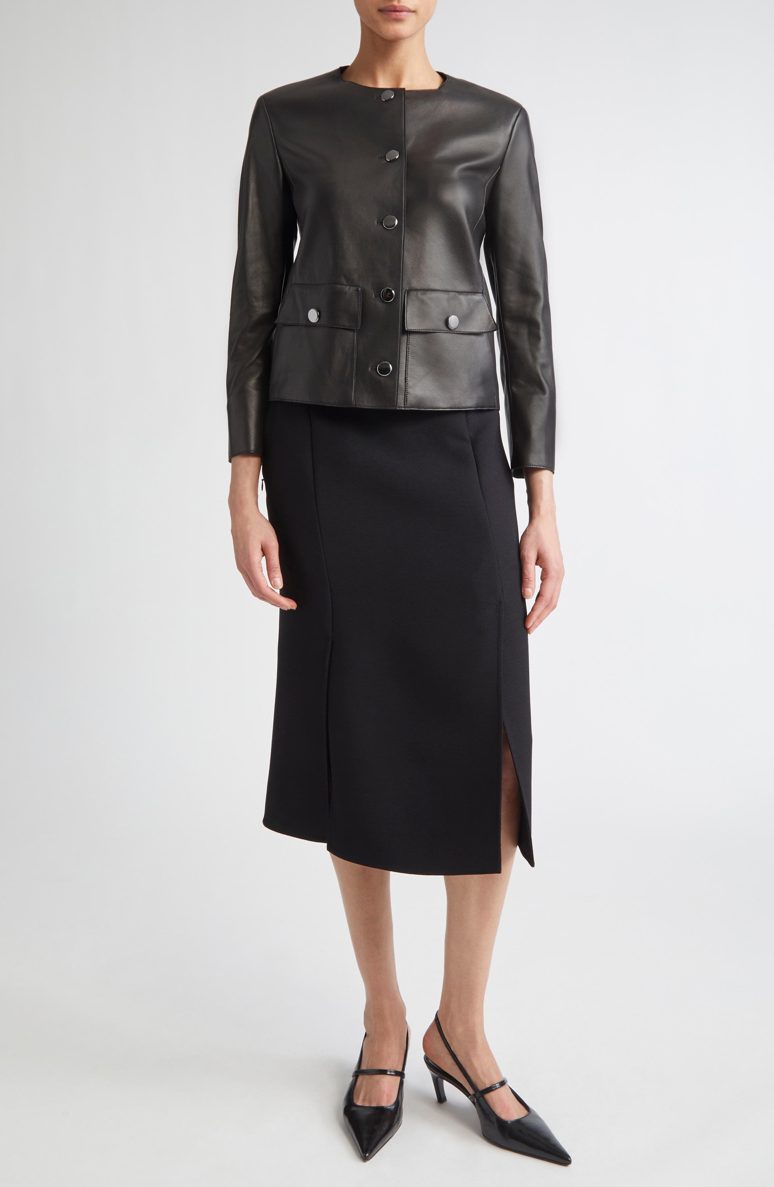 Virgin Wool Double Face Pencil Skirt - image 2