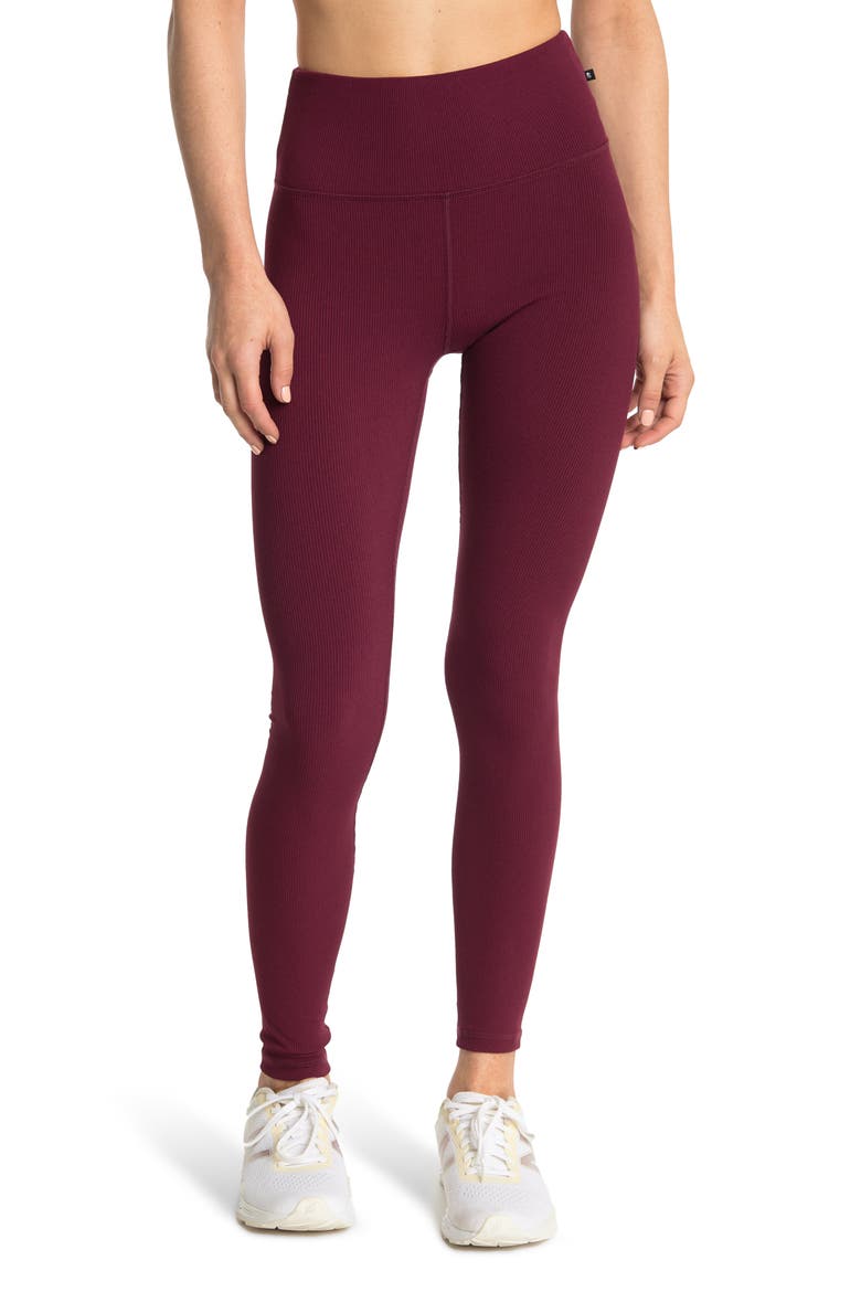 Molly Ribbed Active Leggings, Main, color, WINDSOR WINE