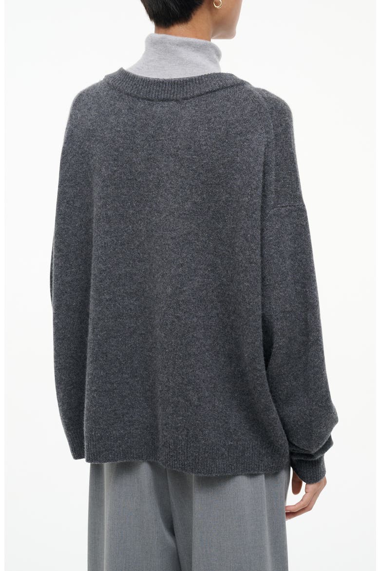 Doris Layered Look Cashmere Sweater, Alternate, color, CHARCOAL