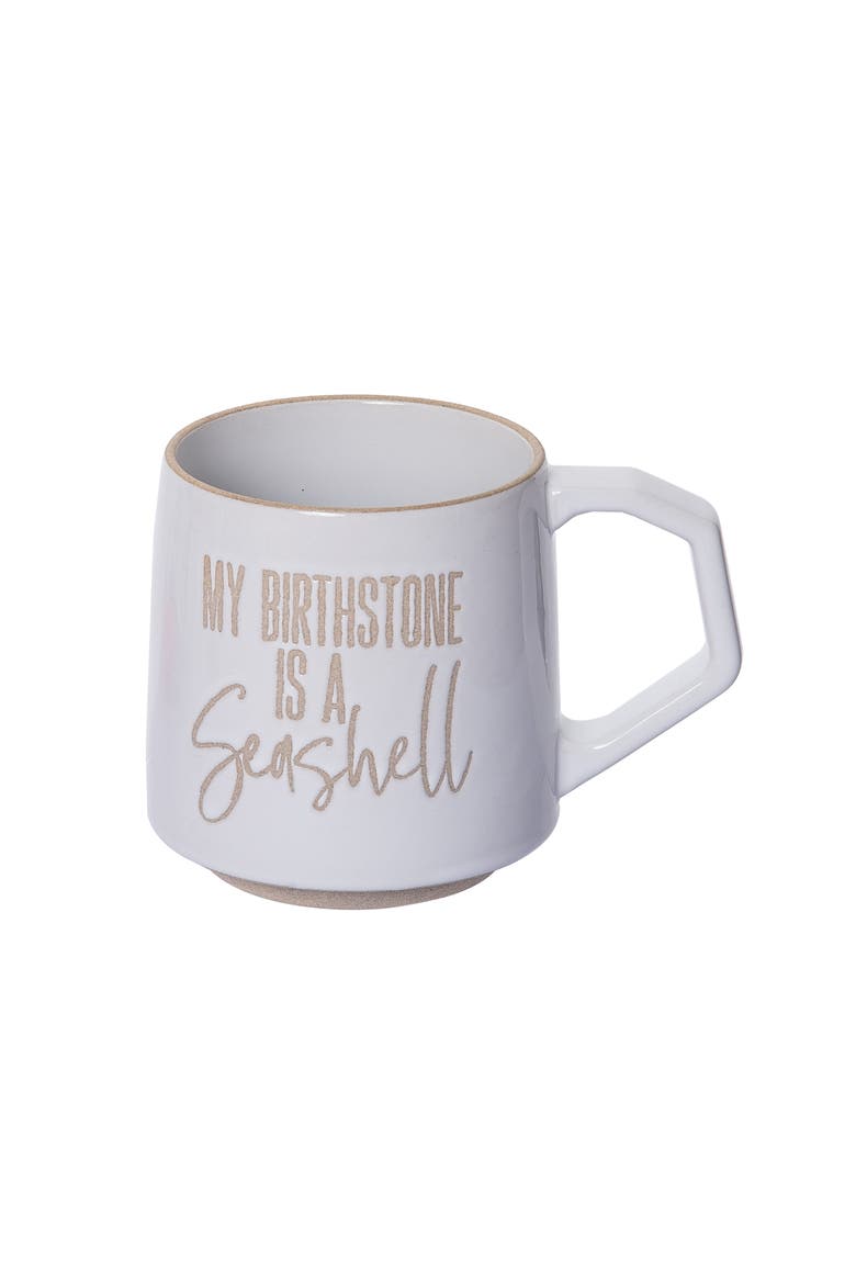 My Birthstone Is A Seashell Mug Ceramic White 16 oz, Main, color, White