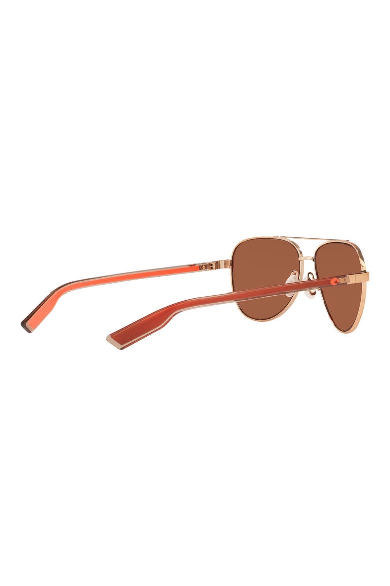 57mm Peli Polarized Pilot Sunglasses, Alternate, color, ROSE GOLD / COPPER SILVER 580P