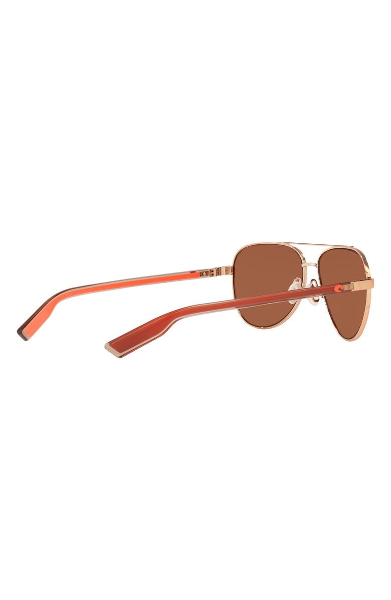 Costa Del Mar 57mm Peli Polarized Pilot Sunglasses, Alternate, color, Rose Gold / Copper Silver 580P
