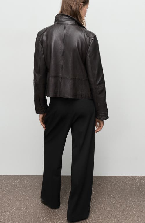 Mango Pleated Mid Rise Wide Leg Pant In Black