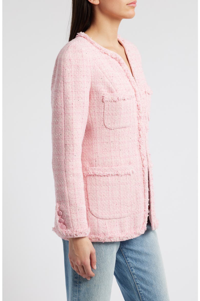 Adrina Sequin Tweed Jacket, Alternate, color, PINK SPRITZ
