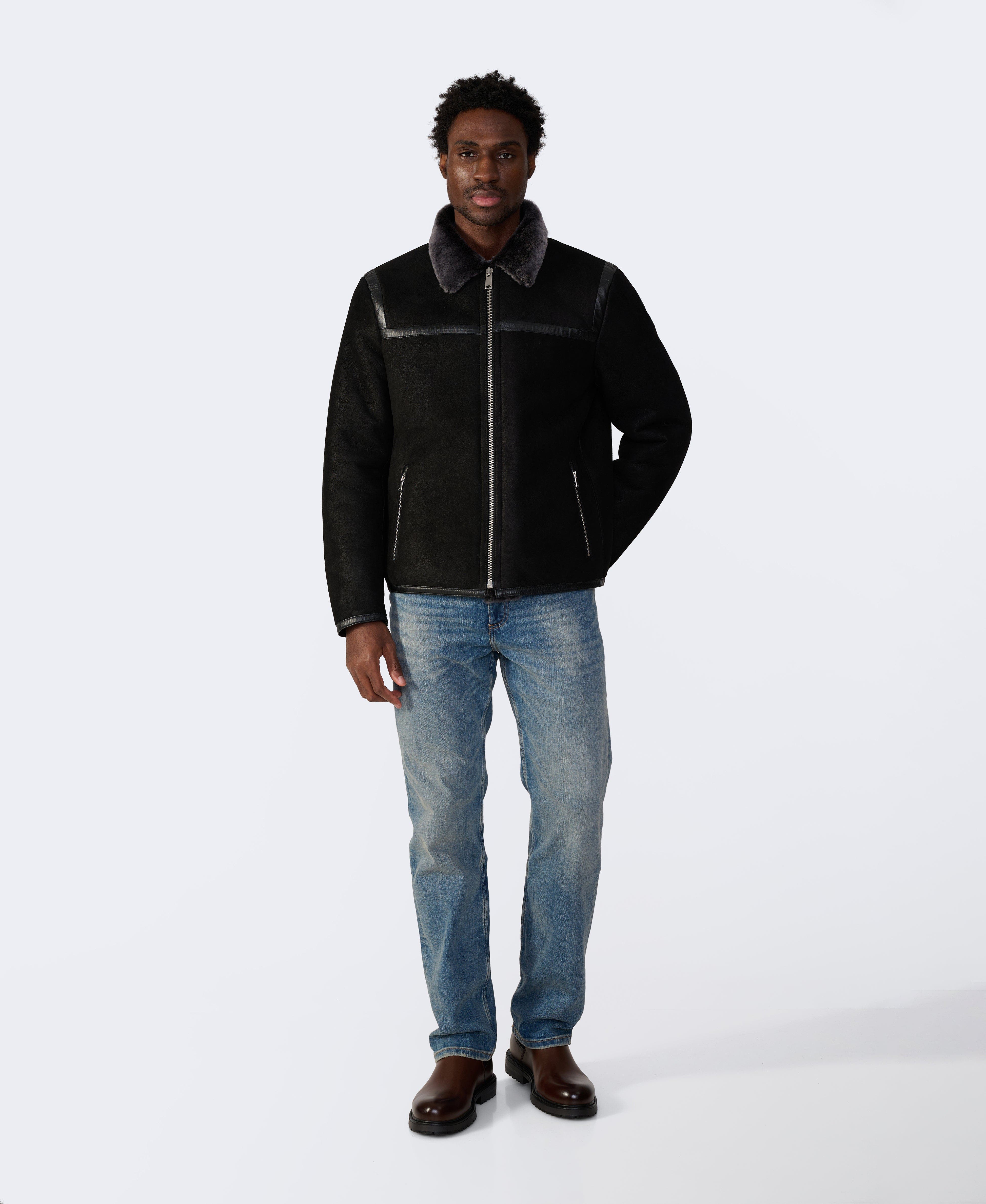 Furniq UK Hugh Shearling Jacket in Black 