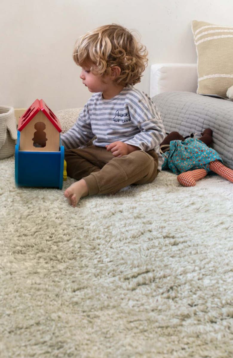 Lorena Canals Reversible Washable Recycled Cotton Blend Rug, Alternate, color, Light Olive / Ivory