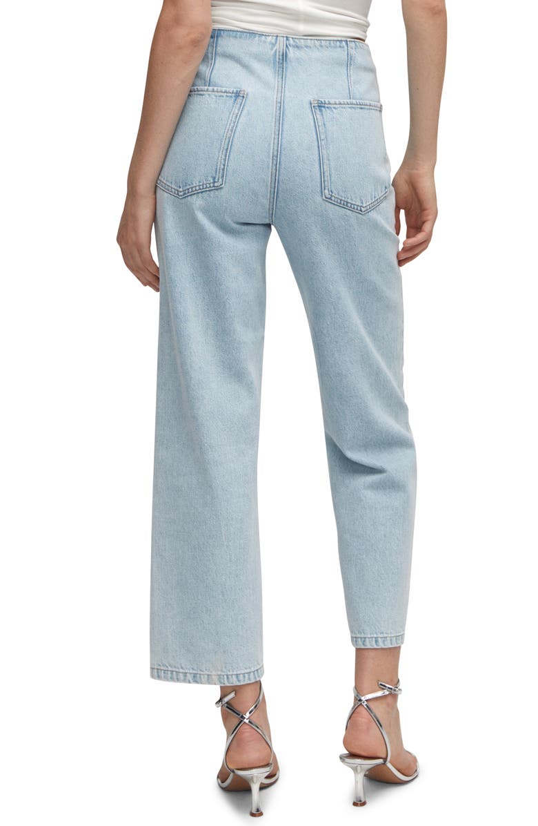 MANGO High Waist Crop Straight Leg Jeans, Alternate, color, 