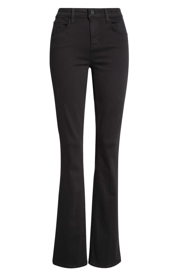 Selma Sleek Baby Bootcut Jeans, Alternate, color, NOIR