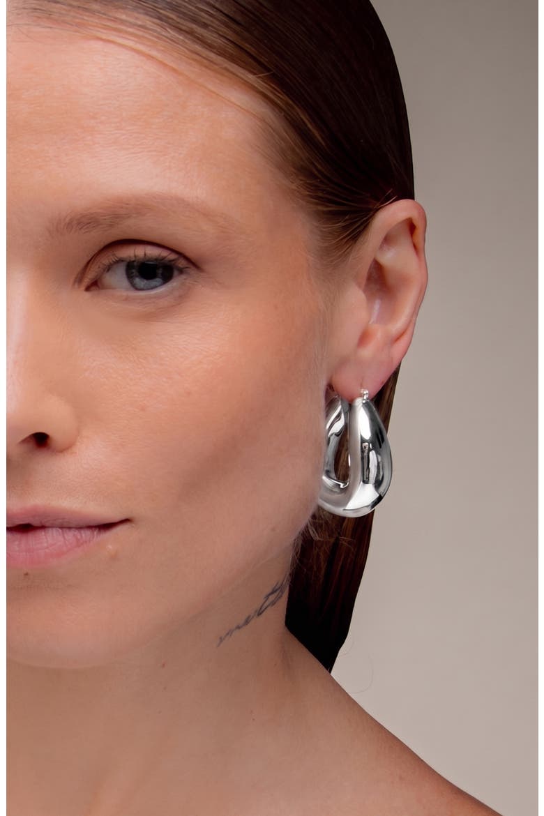 Falin Maxi Hoop Earrings In Silver, Alternate, color, Silver