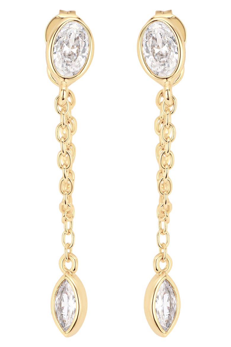 Modern Muse Oval CZ Drop Earrings, Main, color, GOLD