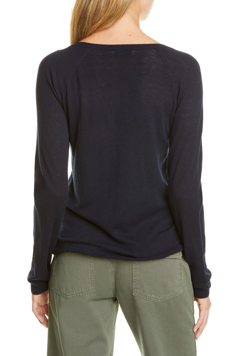 Wool & Cashmere Blend V-Neck Sweater, Alternate, color, COASTAL