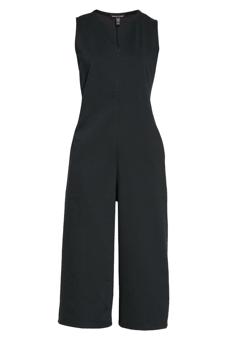Crop Wide Leg Jumpsuit, Alternate, color, BLACK