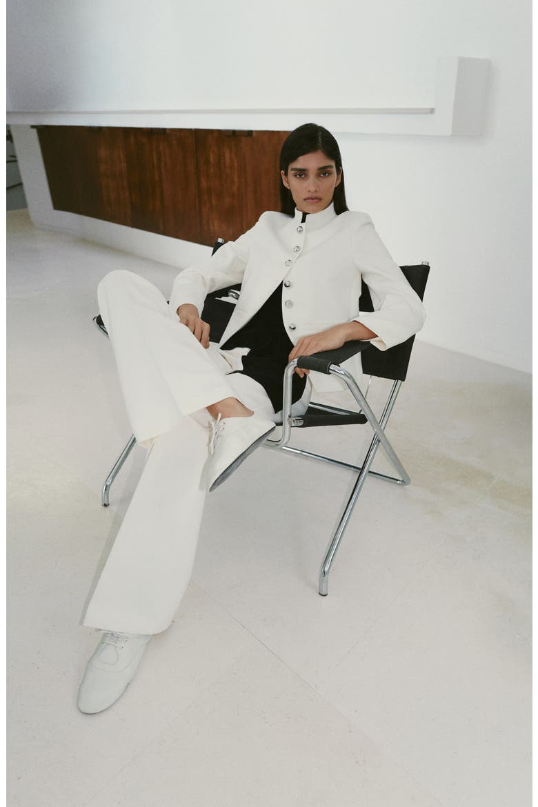 Mandarin Collar Jacket, Alternate, color, OFF WHITE