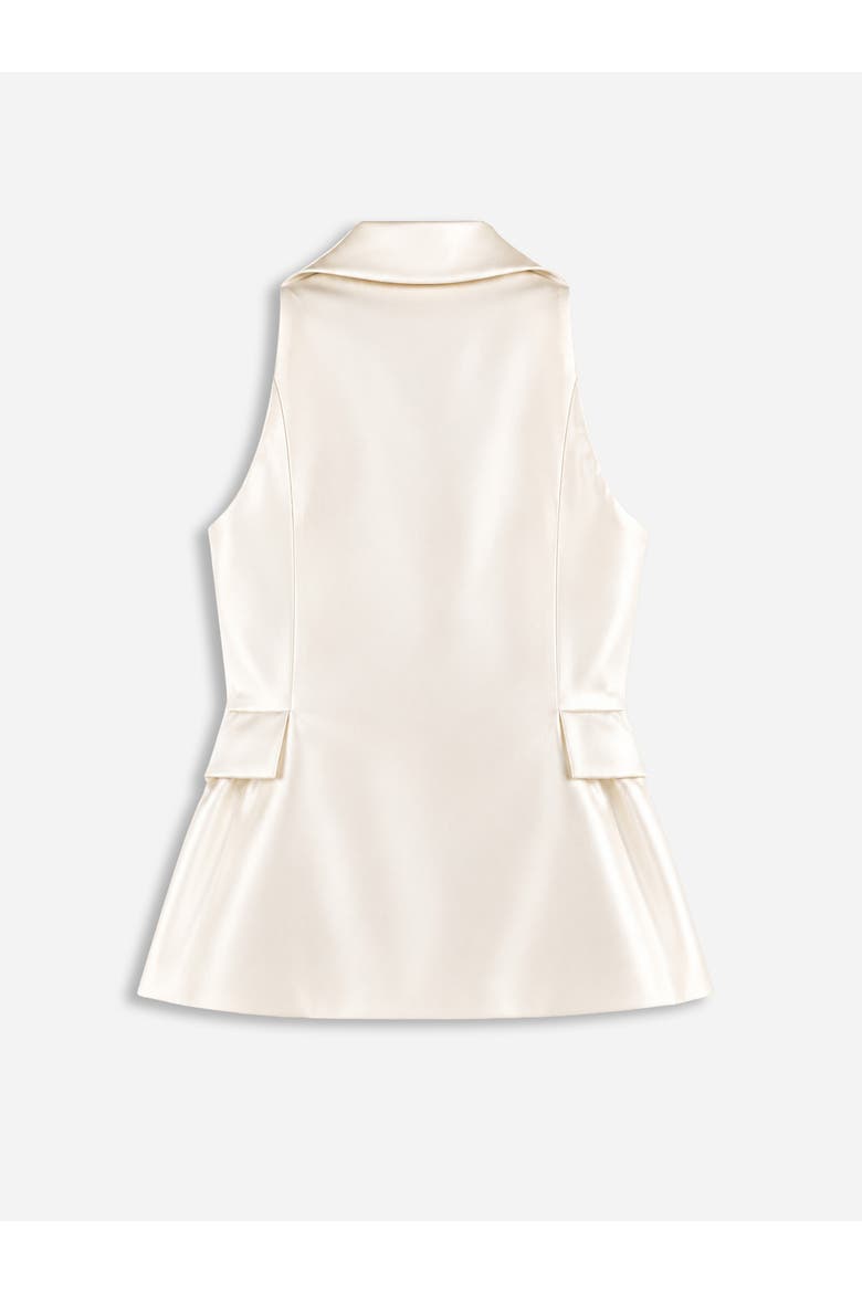 Single Button Peak Lapel Vest, Alternate, color, Ivory