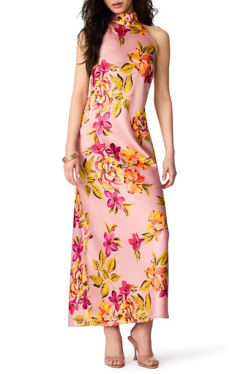 Lara Floral Halter Neck Midi Dress