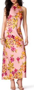 Steve Madden Lara Floral Halter Neck Midi Dress