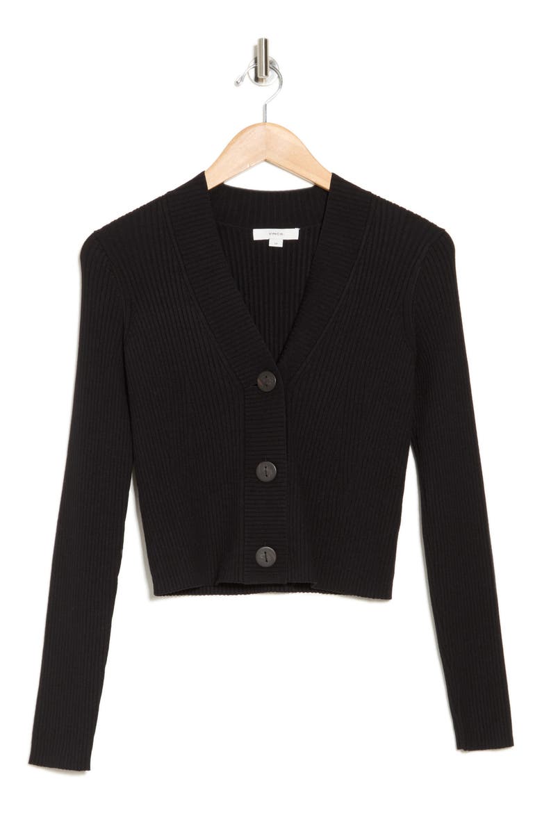 Rib Cardigan, Alternate, color, BLACK