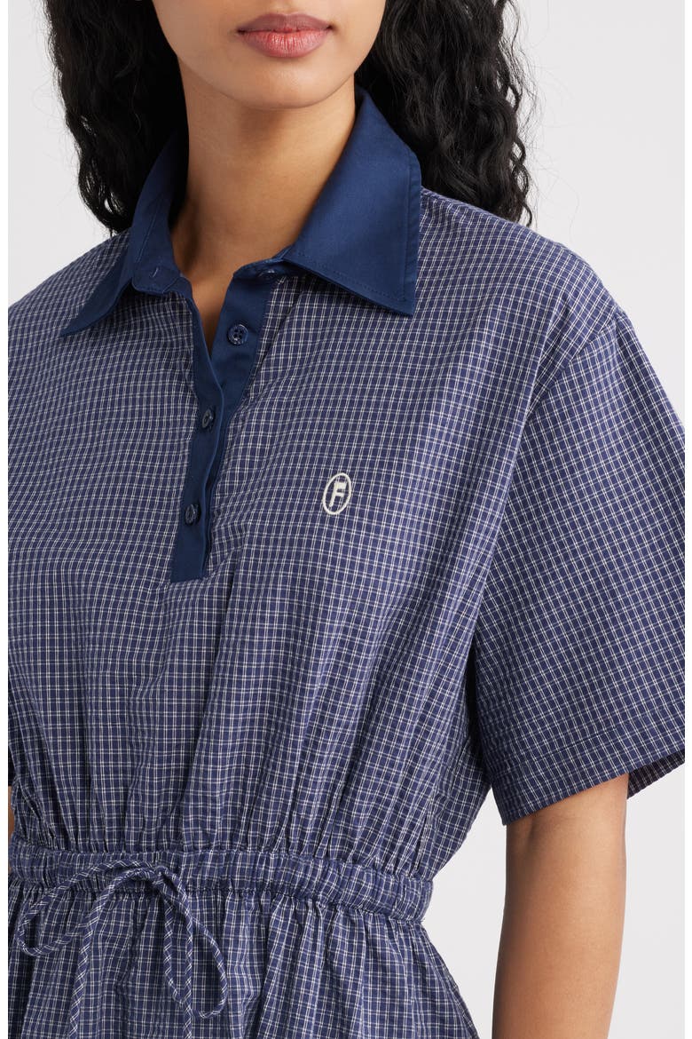 Aeeurra Checkered Cotton Minidress, Alternate, color, BLEU MARINE