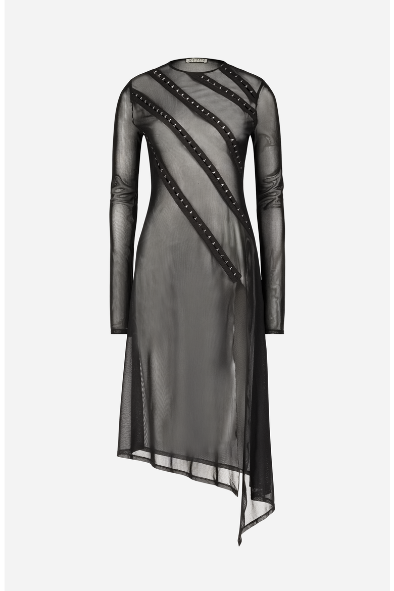 Rue Sheer Mesh Dress, Main, color, Black
