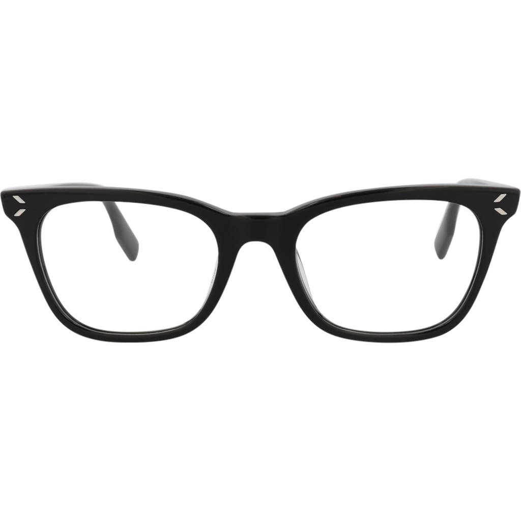 Alexander Mcqueen Mcqueen 50mm Cat Eye Optical Glasses In Black Black Transparent