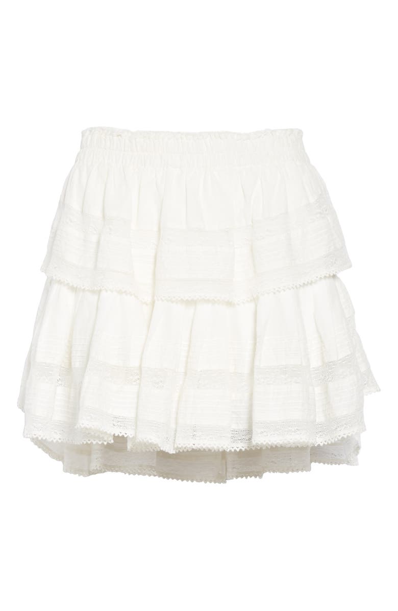 LoveShackFancy Tiered Ruffle Miniskirt, Alternate, color, 