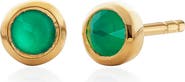 Monica Vinader Mini Green Onyx Stud Earrings