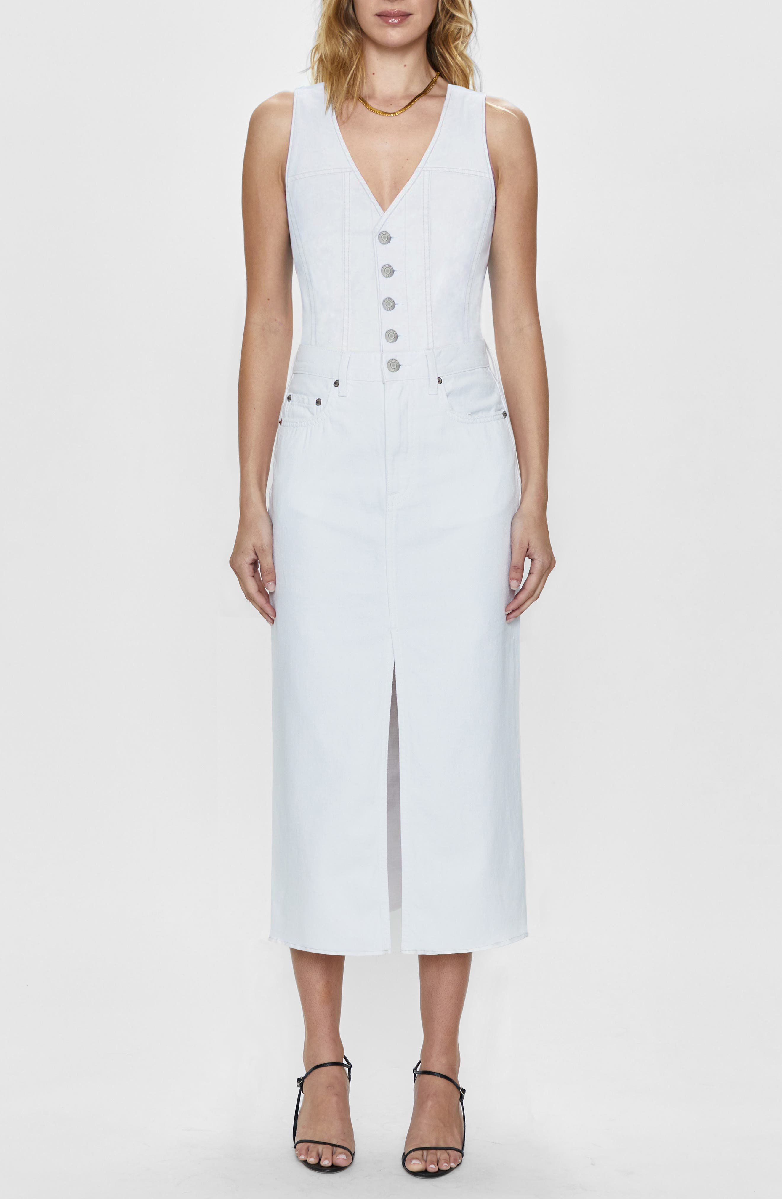 Alex Sleeveless Denim Midi Dress