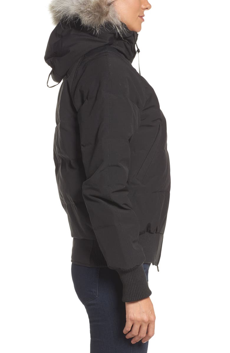 Canada Goose 'Savona' Bomber Jacket with Genuine Coyote Fur Trim, Alternate, color, 