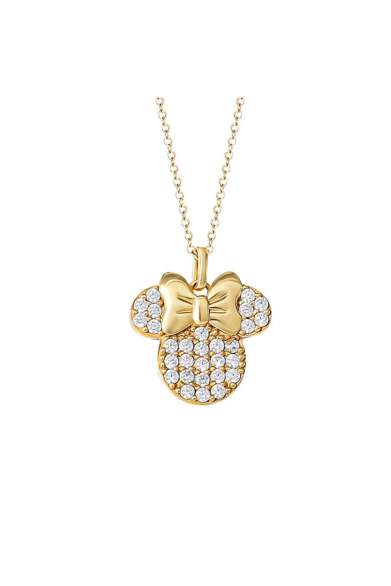 Minnie Mouse Necklace for Women 18" Official License, Cubic Zirconia, Main, color, Metallic Gold