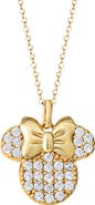 Disney Minnie Mouse Necklace for Women 18" Official License, Cubic Zirconia