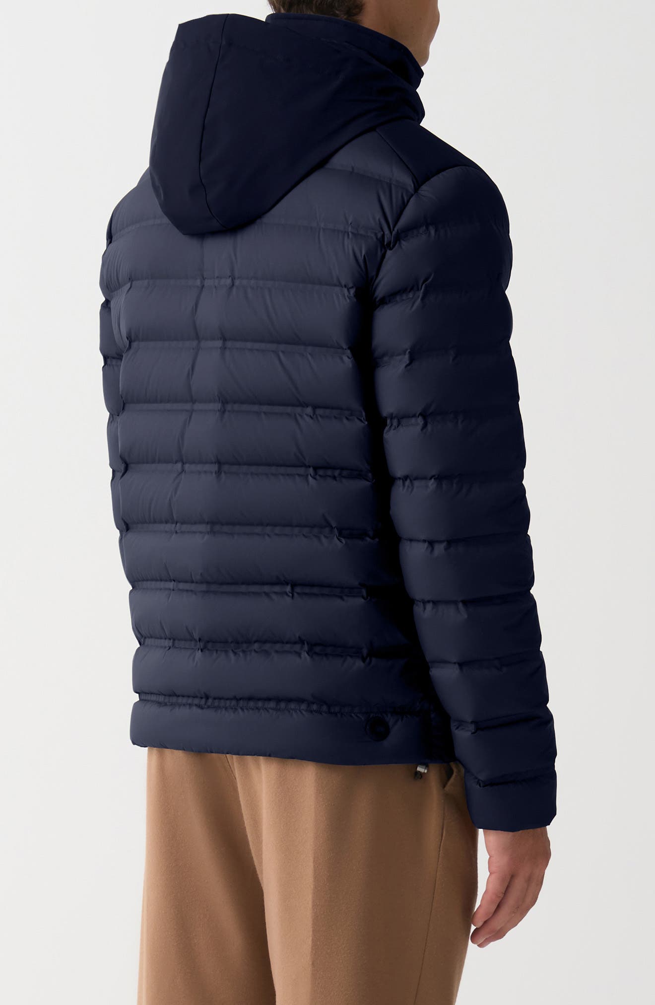 Seamless Water Repellent Hooded Down Jacket - image 2