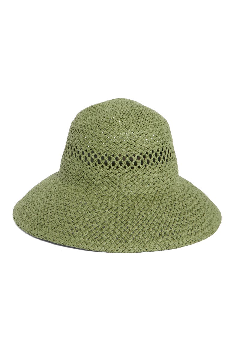 Straw Bucket Hat, Main, color, GREEN