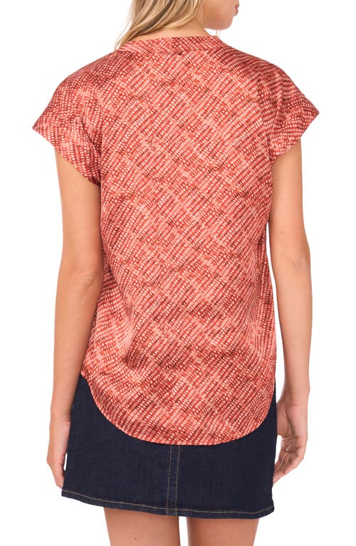 Vince Camuto Geo Print Satin Top In Pink