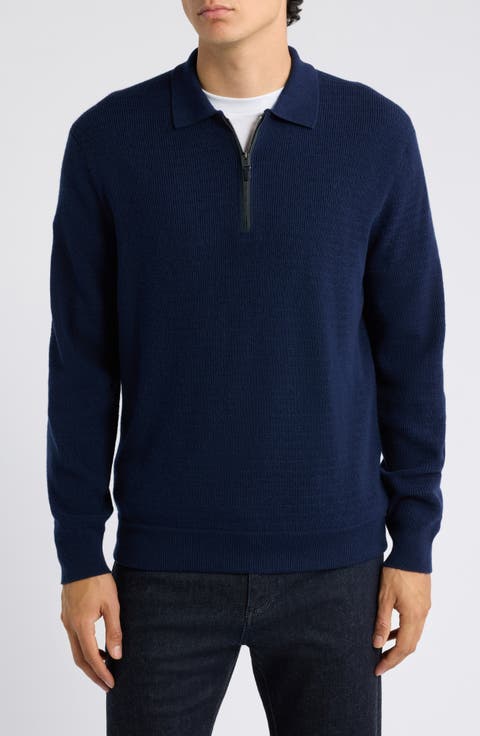 Regular Fit Wool & Cashmere Zip Polo
