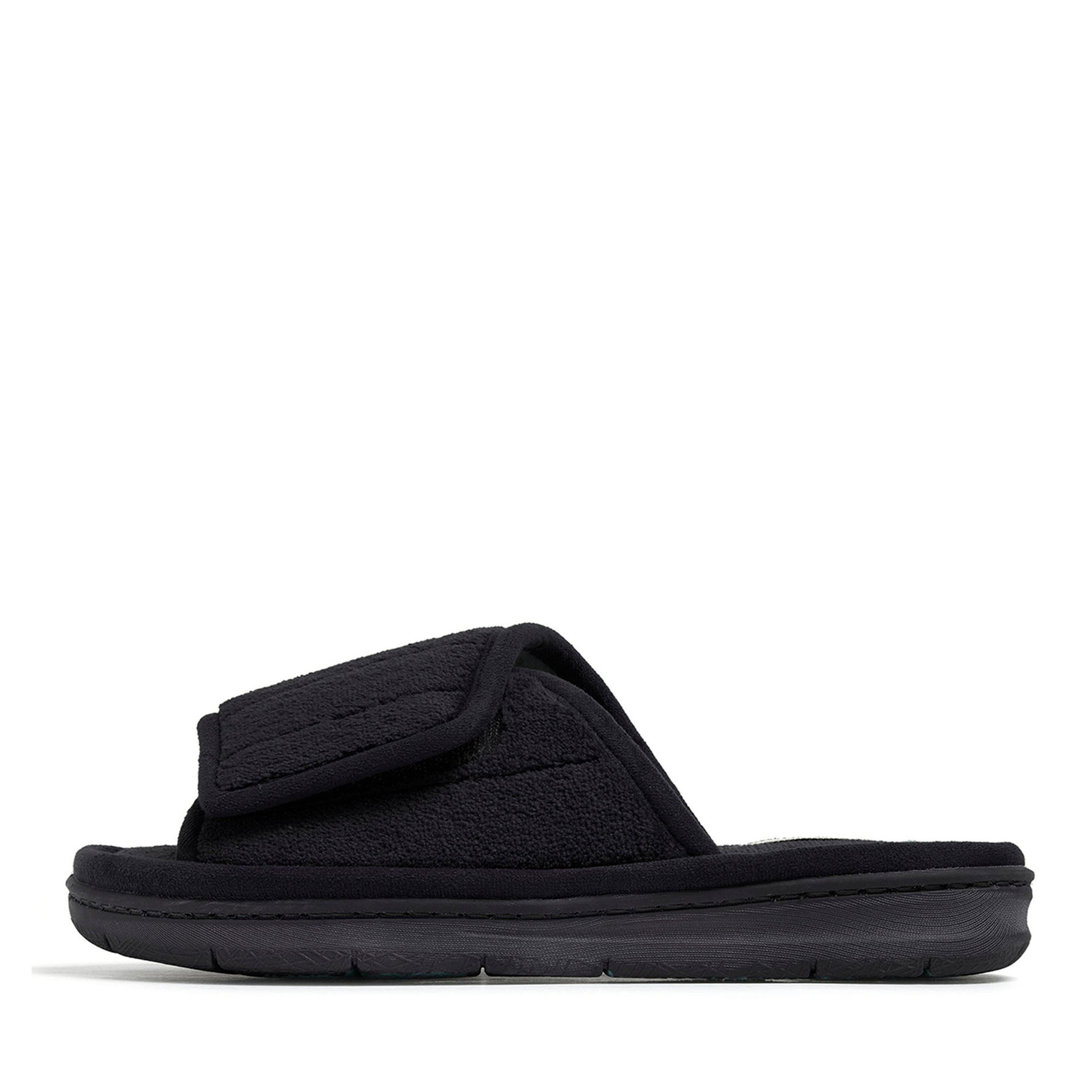 DEARFOAMS Mickey Terry Adjustable Shower Slide Slipper, Alternate, color, Black
