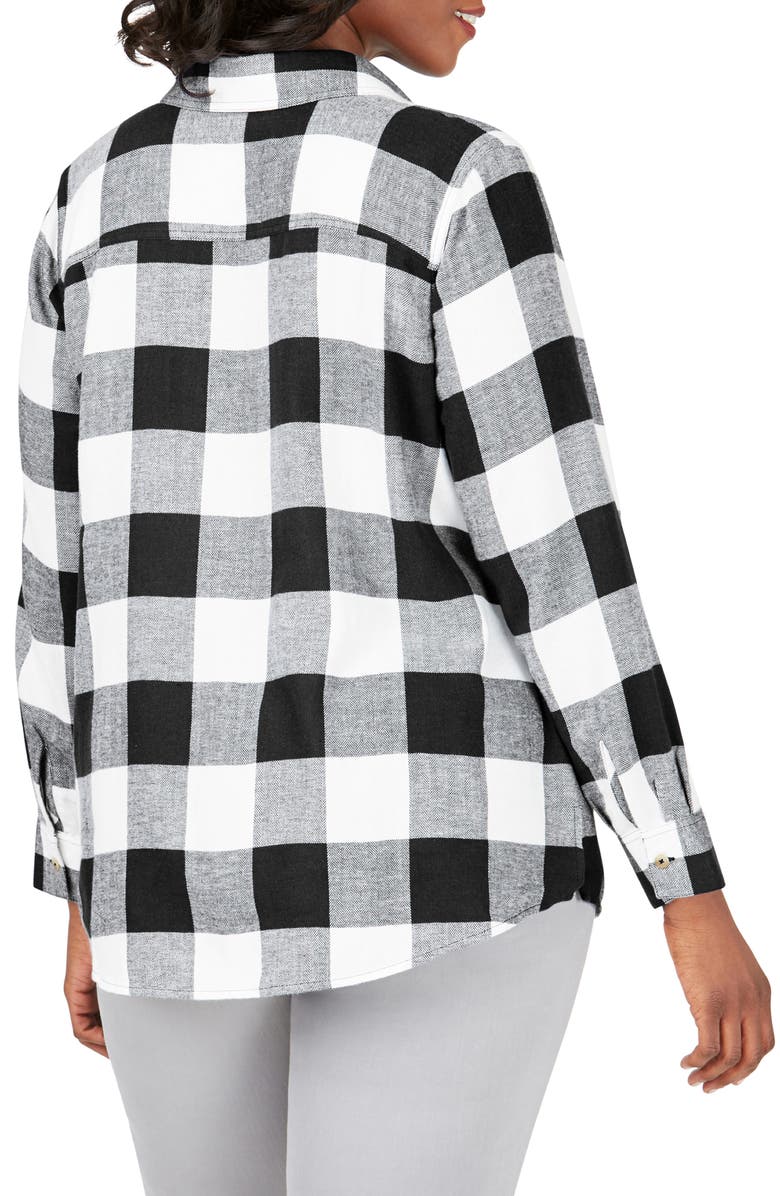 Foxcroft Rhea Buffalo Check Brushed Cotton Blend Shirt, Alternate, color,