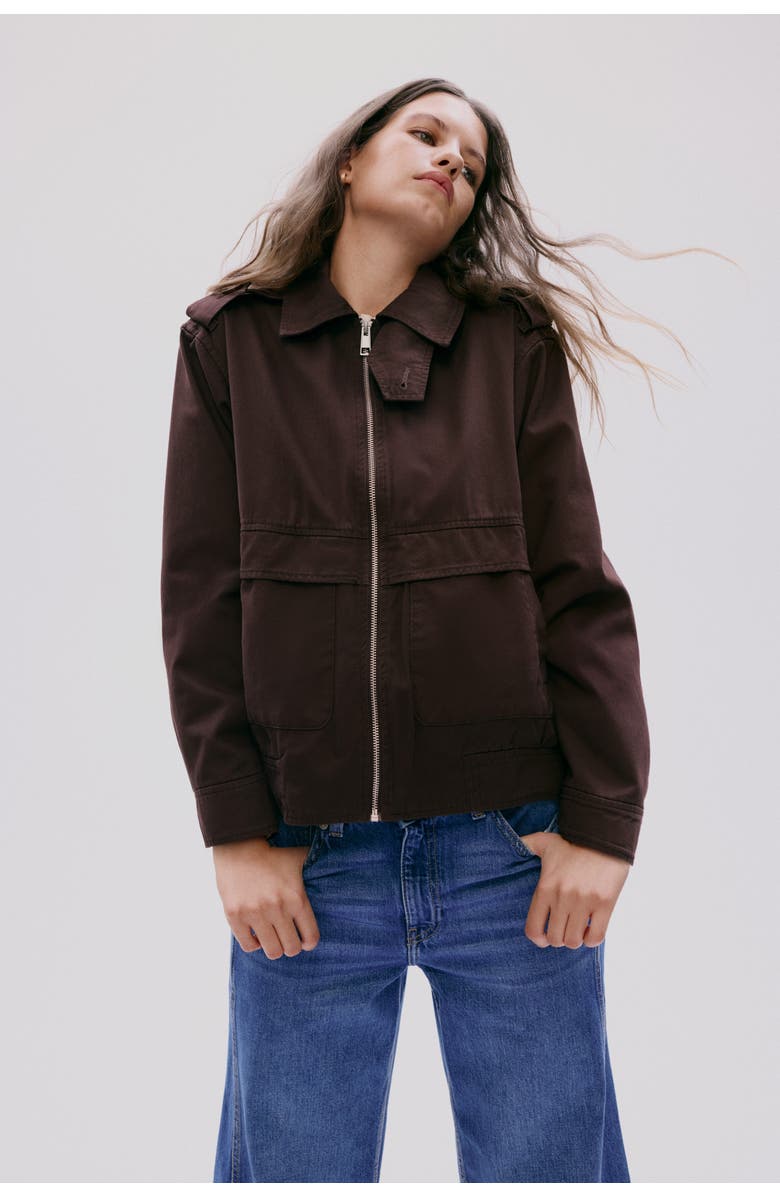 H&M Collared Twill Jacket, Alternate, color, 