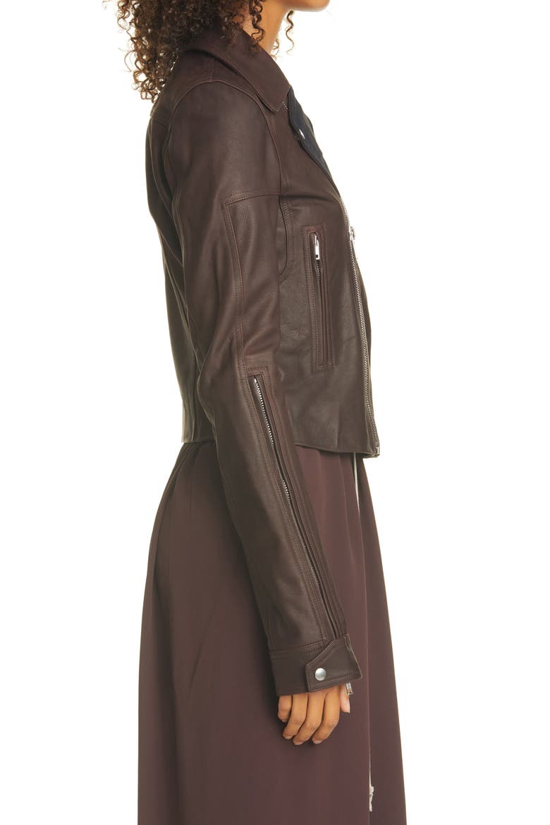 Dracubiker Leather Moto Jacket, Alternate, color, BURGUNDY LAPIS