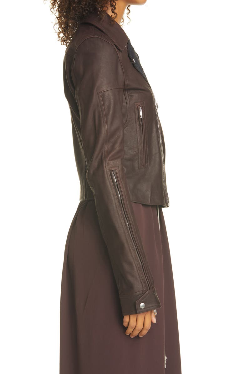 Rick Owens Dracubiker Leather Moto Jacket, Alternate, color,