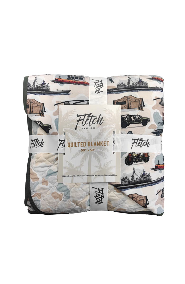 Fletch The Brave 2.0 Quilted Blanket, Alternate, color, Camo