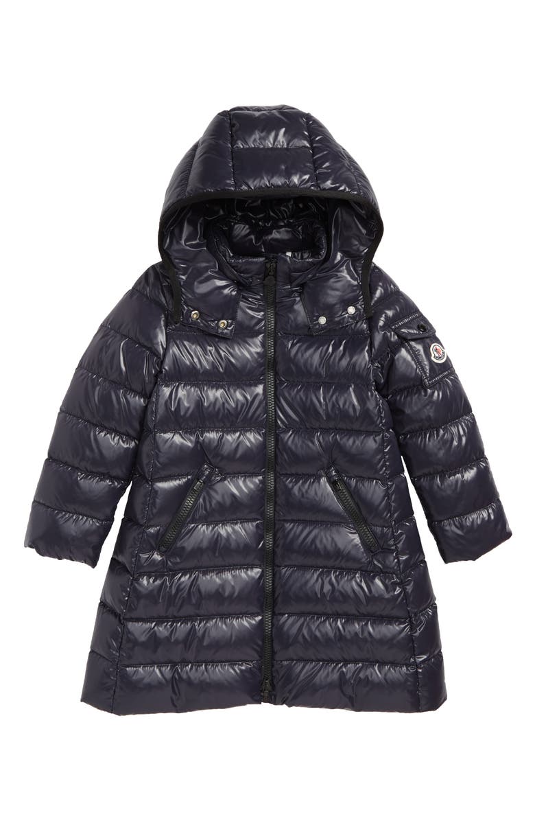 Moncler Moka Long Hooded Water Resistant Down Jacket, Main, color,
