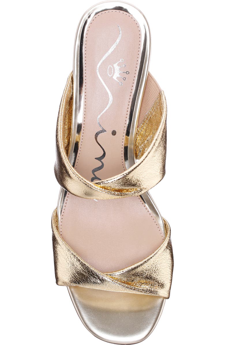 Nina Bassie Block Heel Slide Sandal, Alternate, color, Gold Sft