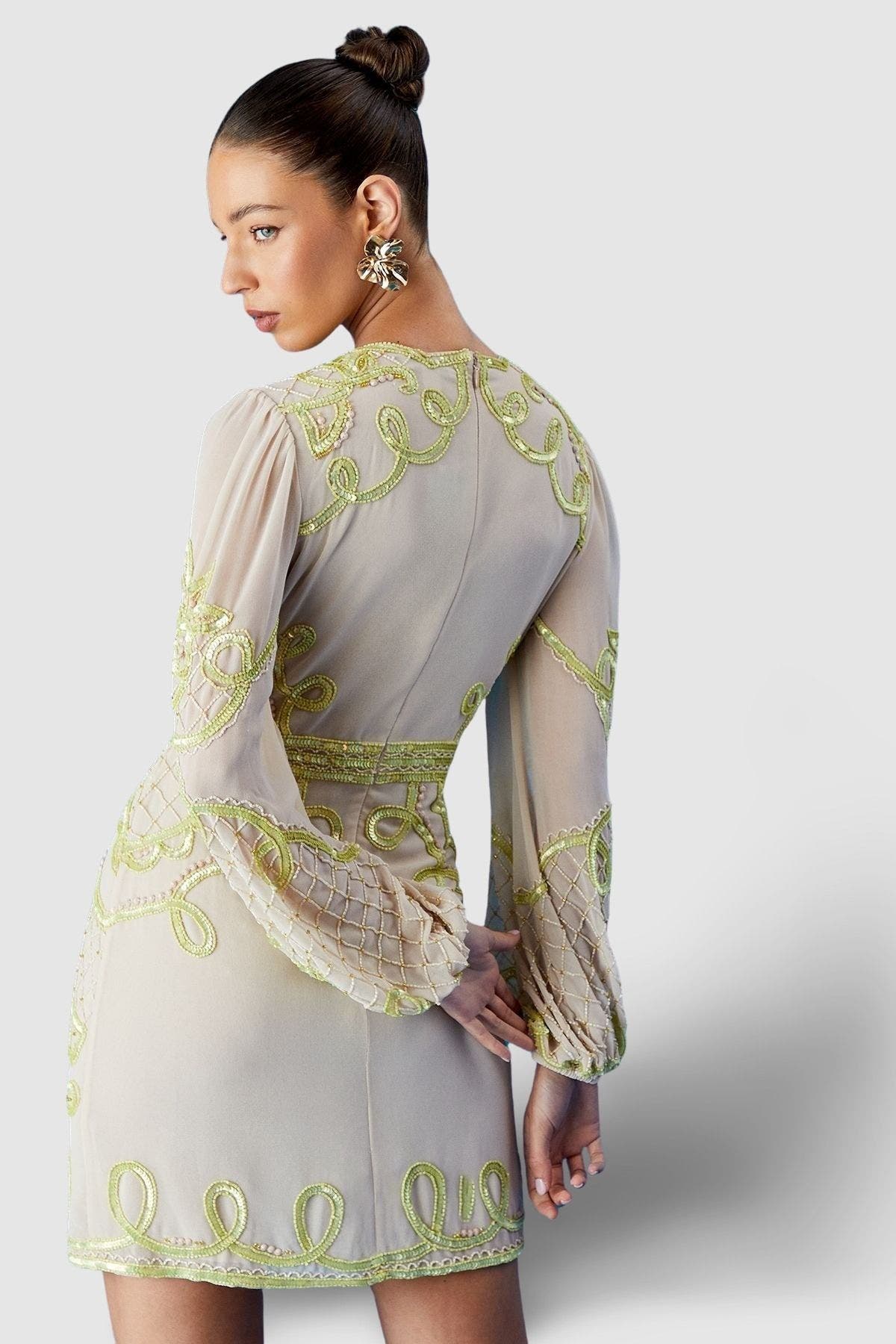 Muse Chiffon Embellished Mini Dress - image 2