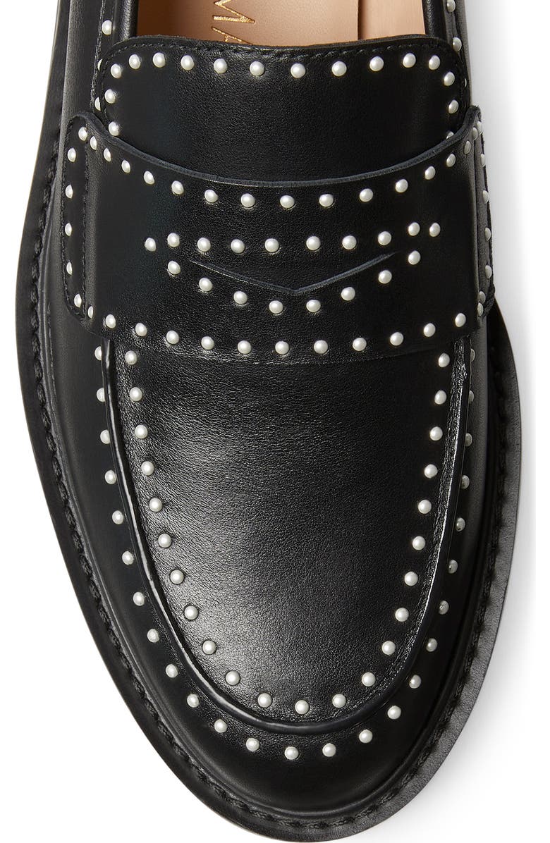 Stuart Weitzman Parker Lift Mini Imitation Pearl Loafer, Alternate, color,