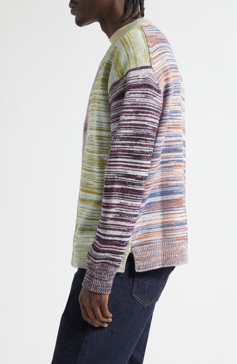 Waste Yarn Project Pat Colorblock Space Dye Cardigan, Alternate, color, White Multi