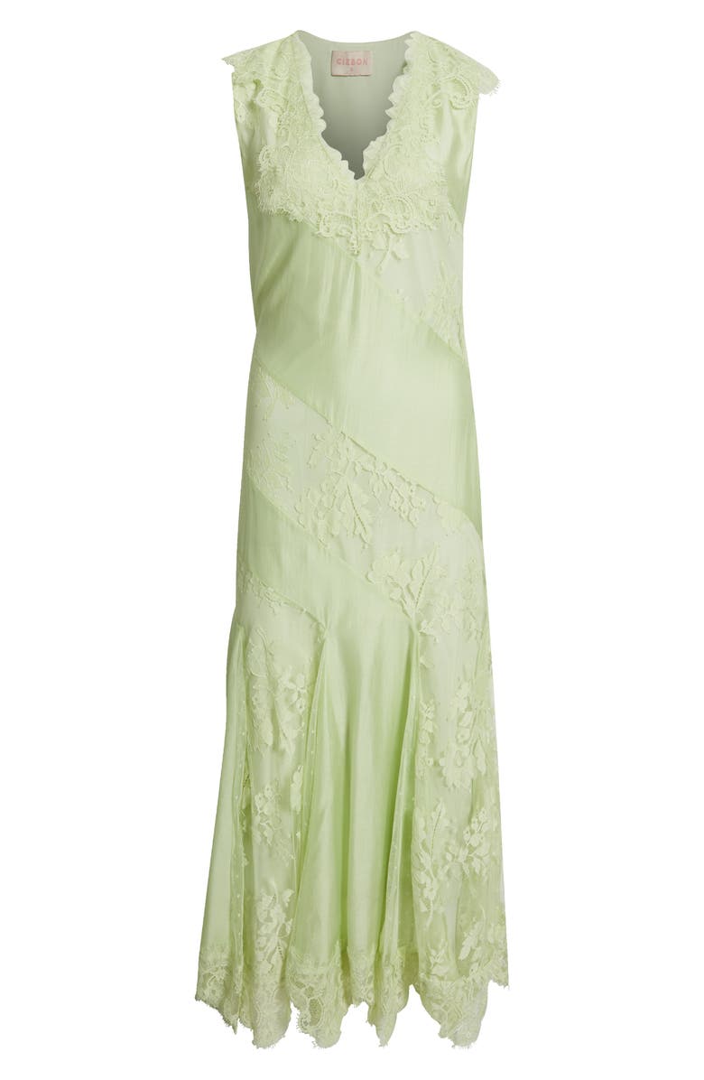 CIEBON Josephine Lace & Tulle Slipdress, Alternate, color, Pastel Sage