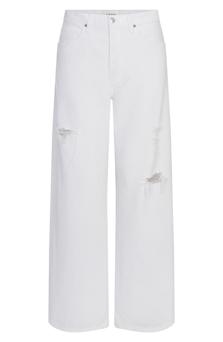 FRAME The Loose Ripped Wide Leg Jeans, Alternate, color, White Destruct