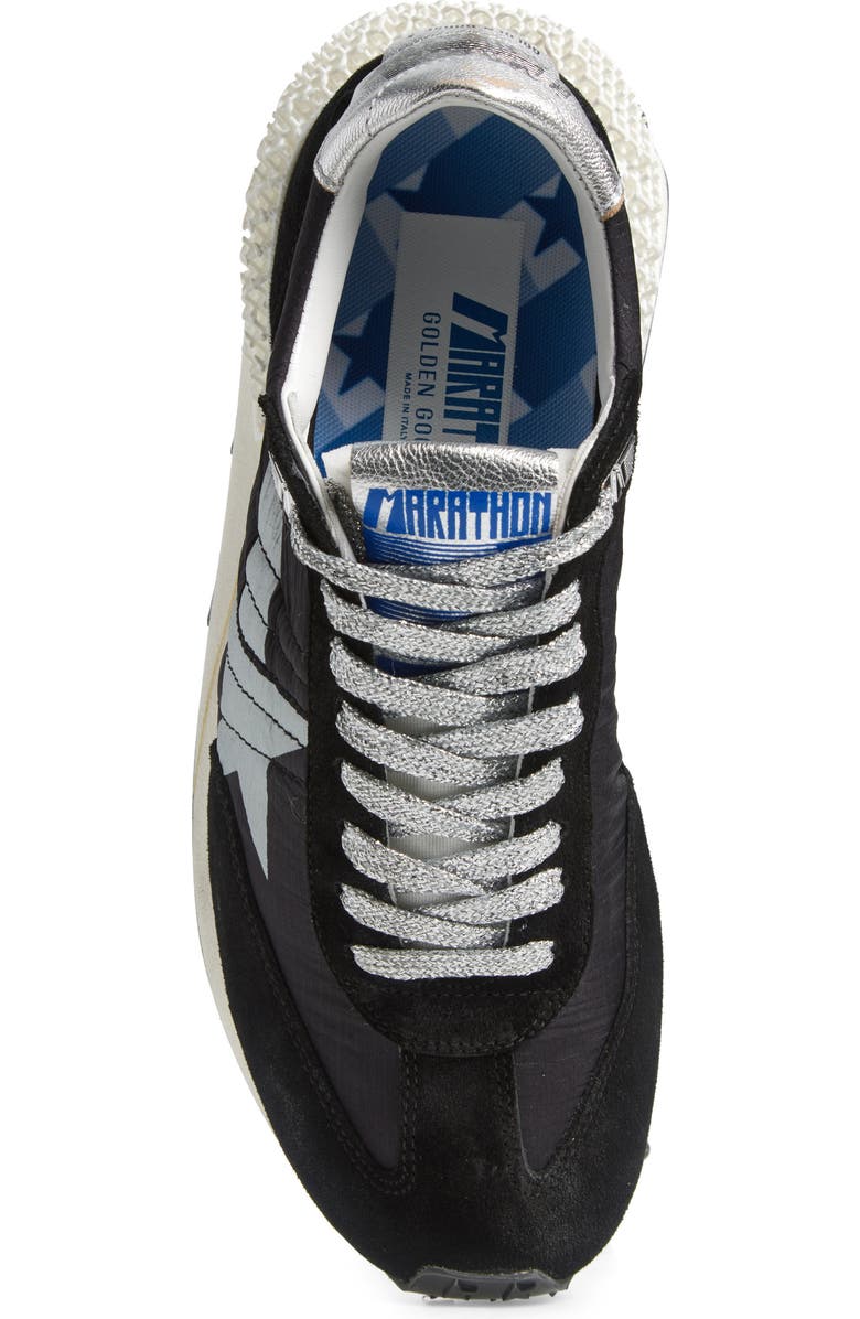 Golden Goose Marathon Sneaker, Alternate, color, Black/ Silver